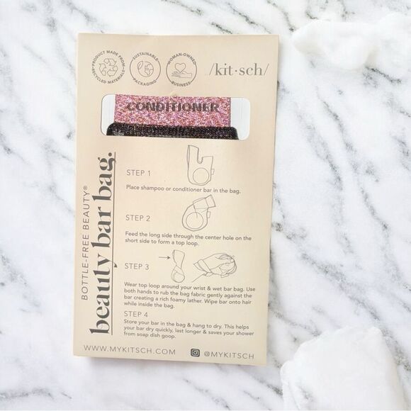 New Kitsch Self-Draining Soap Dish and Beauty Bar Bag Set - Picture 4 of 5